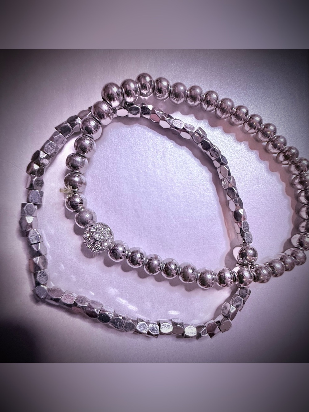 Park Lane Hazy & Mars Silver Bracelet Set – 2 Piece Bundle